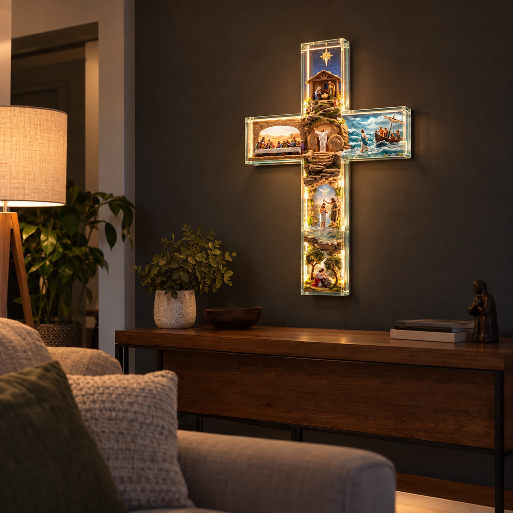 Cross in a living room