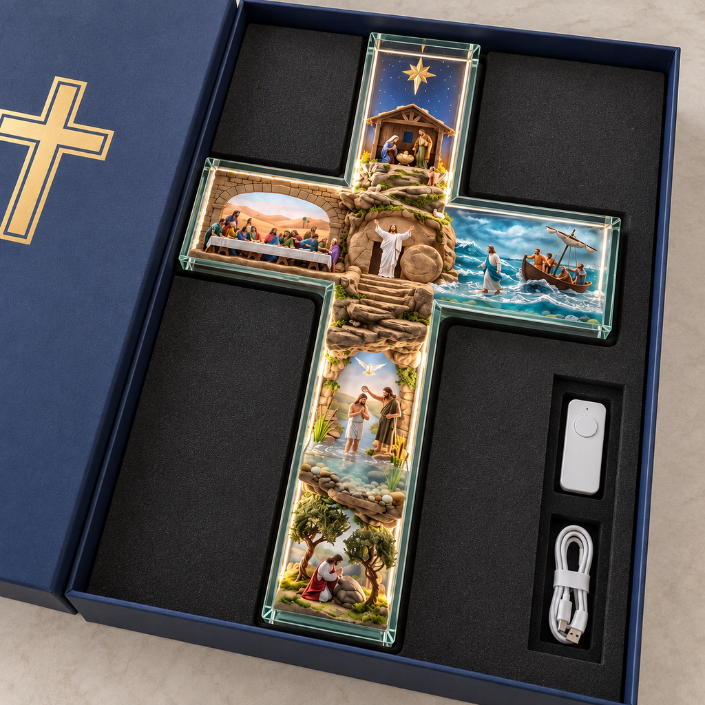 Cross in its gift box